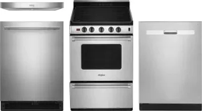 4 Piece Package Includes Refrigerator, Range, Hood And Dishwasher