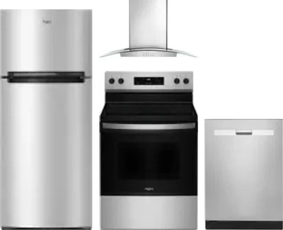 4 Piece Package Includes Refrigerator, Range, Hood And Dishwasher