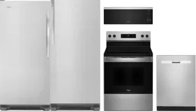 5 Piece Package Includes Refrigerator, Freezer, Range, Microwave And Dishwasher
