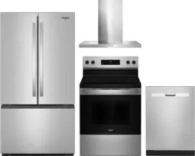 4 Piece Package Includes Refrigerator, Range, Hood And Dishwasher