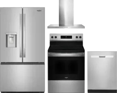 4 Piece Package Includes Refrigerator, Range, Hood And Dishwasher