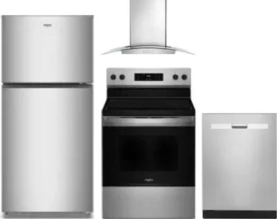 4 Piece Package Includes Refrigerator, Range, Hood And Dishwasher
