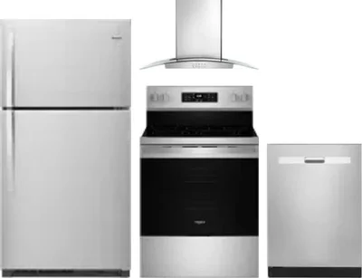 4 Piece Package Includes Refrigerator, Range, Hood And Dishwasher