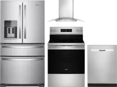 4 Piece Package Includes Refrigerator, Range, Hood And Dishwasher