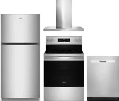 4 Piece Package Includes Refrigerator, Range, Hood And Dishwasher