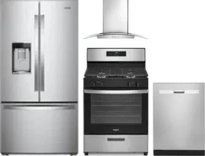 4 Piece Package Includes Refrigerator, Range, Hood And Dishwasher