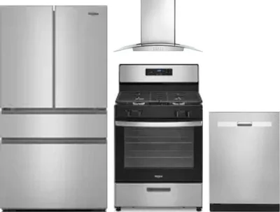 4 Piece Package Includes Refrigerator, Range, Hood And Dishwasher