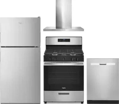 4 Piece Package Includes Refrigerator, Range, Hood And Dishwasher