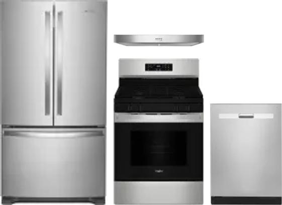 4 Piece Package Includes Refrigerator, Range, Hood And Dishwasher