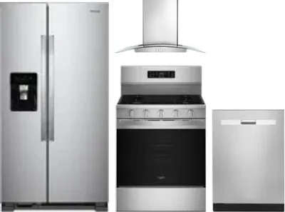 4 Piece Package Includes Refrigerator, Range, Hood And Dishwasher