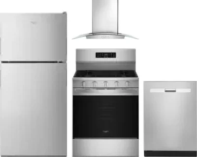 4 Piece Package Includes Refrigerator, Range, Hood And Dishwasher