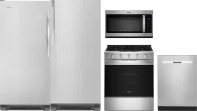 5 Piece Package Includes Refrigerator, Freezer, Range, Microwave And Dishwasher