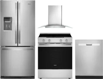 4 Piece Package Includes Refrigerator, Range, Hood And Dishwasher