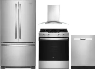 4 Piece Package Includes Refrigerator, Range, Hood And Dishwasher