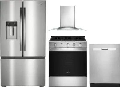 4 Piece Package Includes Refrigerator, Range, Hood And Dishwasher