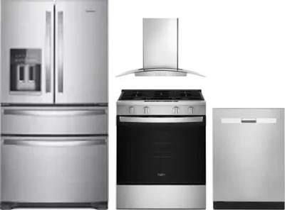 4 Piece Package Includes Refrigerator, Range, Hood And Dishwasher