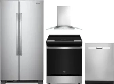 4 Piece Package Includes Refrigerator, Range, Hood And Dishwasher