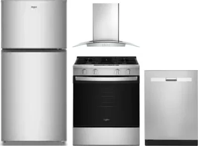 4 Piece Package Includes Refrigerator, Range, Hood And Dishwasher