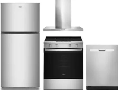 4 Piece Package Includes Refrigerator, Range, Hood And Dishwasher
