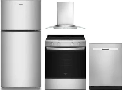 4 Piece Package Includes Refrigerator, Range, Hood And Dishwasher