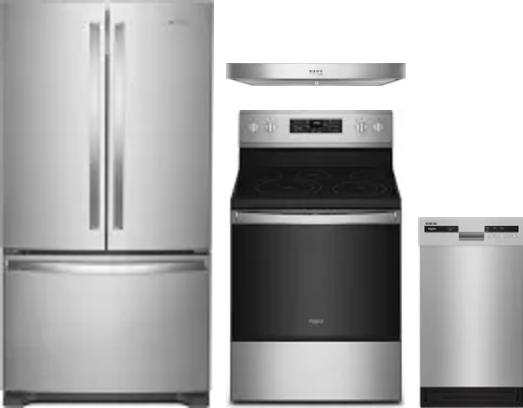 4 Piece Package Includes Refrigerator, Range, Hood And Dishwasher