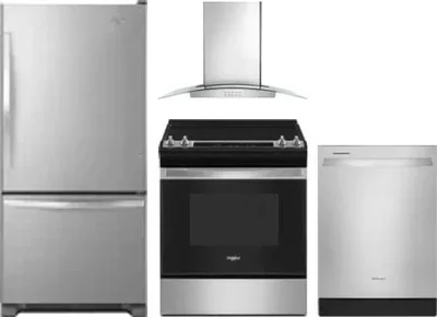 4 Piece Package Includes Refrigerator, Range, Hood And Dishwasher