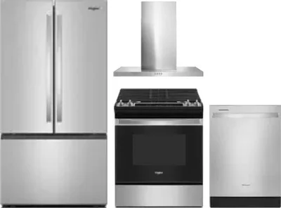 4 Piece Package Includes Refrigerator, Range, Hood And Dishwasher