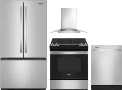 4 Piece Package Includes Refrigerator, Range, Hood And Dishwasher