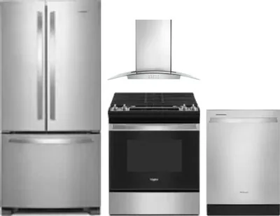 4 Piece Package Includes Refrigerator, Range, Hood And Dishwasher