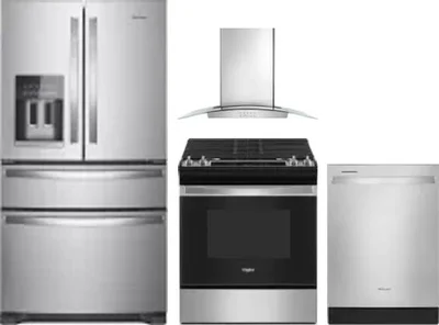4 Piece Package Includes Refrigerator, Range, Hood And Dishwasher
