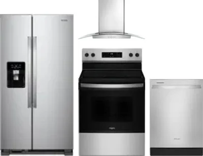4 Piece Package Includes Refrigerator, Range, Hood And Dishwasher