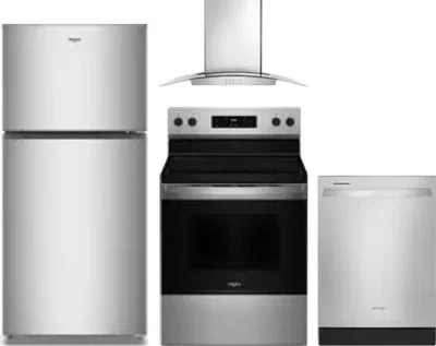 4 Piece Package Includes Refrigerator, Range, Hood And Dishwasher