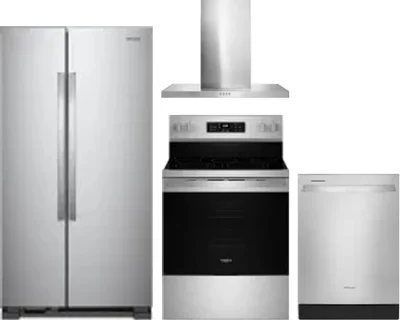 4 Piece Package Includes Refrigerator, Range, Hood And Dishwasher