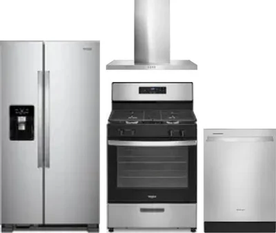 4 Piece Package Includes Refrigerator, Range, Hood And Dishwasher