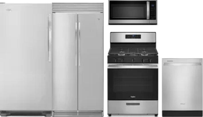 5 Piece Package Includes Refrigerator, Freezer, Range, Microwave And Dishwasher