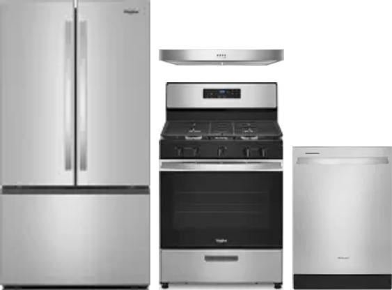 4 Piece Package Includes Refrigerator, Range, Hood And Dishwasher