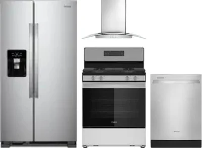 4 Piece Package Includes Refrigerator, Range, Hood And Dishwasher