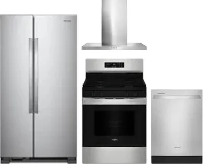 4 Piece Package Includes Refrigerator, Range, Hood And Dishwasher