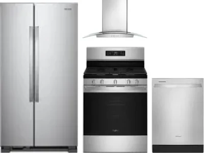 4 Piece Package Includes Refrigerator, Range, Hood And Dishwasher