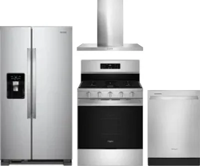 4 Piece Package Includes Refrigerator, Range, Hood And Dishwasher