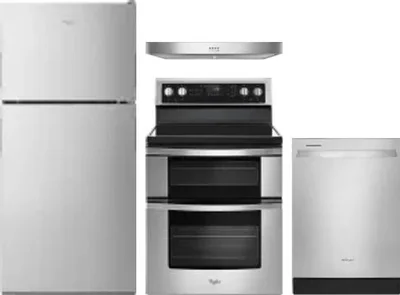 4 Piece Package Includes Refrigerator, Range, Hood And Dishwasher