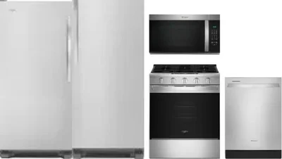 5 Piece Package Includes Refrigerator, Freezer, Range, Microwave And Dishwasher