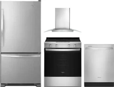 4 Piece Package Includes Refrigerator, Range, Hood And Dishwasher