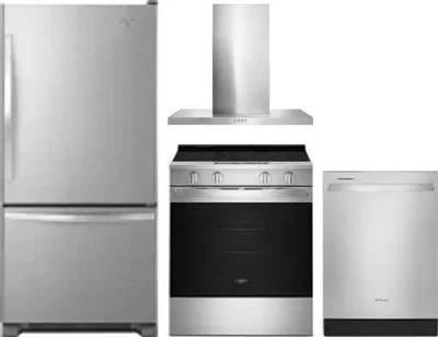 4 Piece Package Includes Refrigerator, Range, Hood And Dishwasher