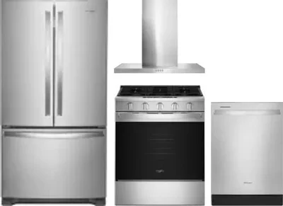 4 Piece Package Includes Refrigerator, Range, Hood And Dishwasher