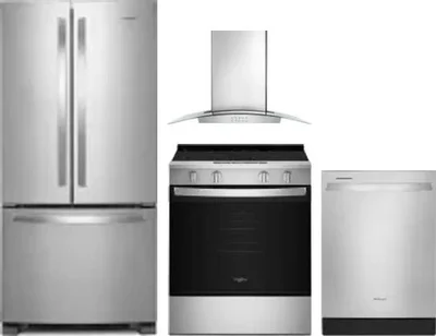 4 Piece Package Includes Refrigerator, Range, Hood And Dishwasher