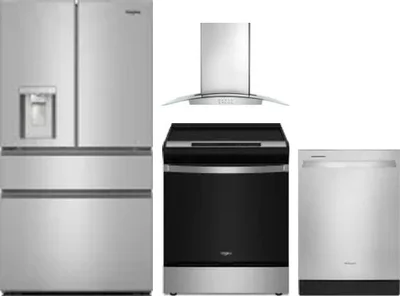4 Piece Package Includes Refrigerator, Range, Hood And Dishwasher