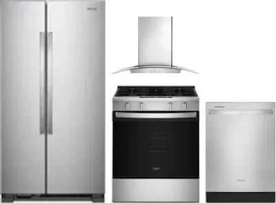 4 Piece Package Includes Refrigerator, Range, Hood And Dishwasher