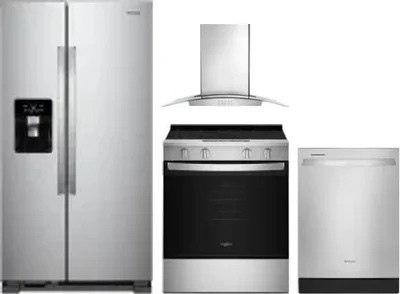 4 Piece Package Includes Refrigerator, Range, Hood And Dishwasher