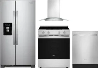 4 Piece Package Includes Refrigerator, Range, Hood And Dishwasher